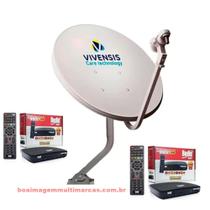 Kit Recepitor Digital Hd com 2 Recepitores Bedinsat Bs9900 com Antena Parabólica Ku 60cm