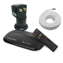 Kit receptor de tv vivensis vx10 sat hd + cabo + lnbf duplo