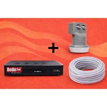 Kit Receptor Digital Bedin BedinSat + Lnbf Duplo + Cabo + Conectores Kit Receptor Digital Bedin BedinSat + Lnbf Duplo + Cabo + Conectores