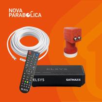 Kit Receptor Digital Elsys Satmax + Lnbf Duplo + Cabo 15 metros + 2 Conectores Kit Receptor Digital Elsys Satmax + Lnbf Duplo + Cabo 15 metros + 2 Conectores