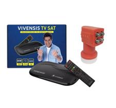 Kit Receptor Digital Vivensis Vx10 Tv Sat Hd + Lnbf Quádruplo Kit Receptor Digital Vivensis Vx10 Tv Sat Hd + Lnbf Quádruplo