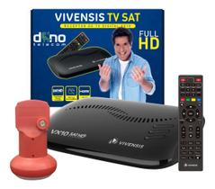 Kit Receptor Digital Vx10 5g Ku Vivensis Lnbf Simples Preto