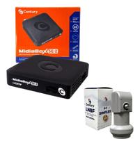 Kit Receptor Midiabox C/ Lnbf Simples Max Digital Century