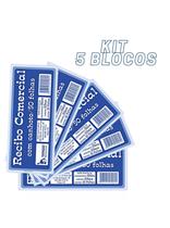 Kit Recibo Comercial 5 Blocos Canhoto Destacável 250 Folhas