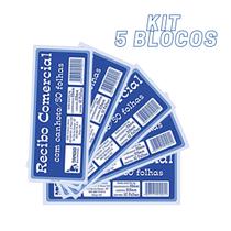 Kit Recibo Comercial 5 Blocos Canhoto Destacável 250 Folhas - Tamoio