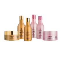 Kit Reconstrução + Banho de Ouro - Cabelos Brilhantes Kit Reconstrução + Banho de Ouro - Cabelos Brilhantes