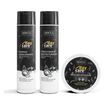 Kit Reconstrução Capilar Day Care Re-intense Shampoo Condicionador Máscara - Biofios
