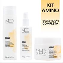 Kit Reconstrução Capilar Profissional Med For You Amino: Shampoo, Máscara e Leave-in