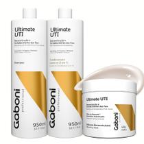 Kit Reconstrução Instantânea Shampoo 950ml + Condicionador Leave-in (2 em 1) 950ml + Máscara 450g Ultimate UTI Gaboni Professional