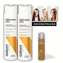 Kit Reconstrução Instantânea Shampoo + Condicionador Leave-in (2 em 1) + Ampola Ultimate UTI Gaboni Professional Kit Reconstrução Instantânea Shampoo + Condicionador Leave-in (2 em 1) + Ampola Ultimate UTI Gaboni Professional