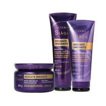 Kit Reconstrução Resgate Imediato Siàge Eudora Shampoo Condicionador Máscara Capilar