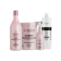 Kit Reconstrução Super E Shampoo Desintoxicante Detox De 1L