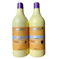 Kit Reconstrutor Açafrão Shampoo E Condicionador 1L OmegaHair - OMEGA HAIR
