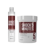 Kit Reconstrutor capilar profissional shock 5 Semelle Hair prime 300ml e balm 1KG