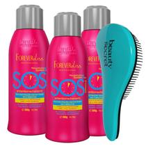 Kit Reconstrutor Forever Liss SOS 300ml 3 Uni + Escova BYS