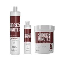 Kit reconstrutor profissional shock 5 semelle hair 3 em 1 shampoo 1 lt, balm 1 kg e prime 300 gr Kit reconstrutor profissional shock 5 semelle hair 3 em 1 shampoo 1 lt, balm 1 kg e prime 300 gr