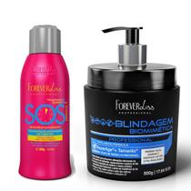 Kit Reconstrutor SOS e Mascara Blindagem Forever Liss