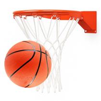Kit Recreação Com Bola N7 E Aro De Basquete Kaemy 45cm Aço Duplo Reforçado Rede Grossa E Parafusos