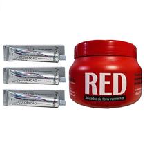 Kit Red 1 Máscara 250G E 3 Tintas Coloração Red 60G Mairibel