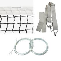 Kit Rede de Tênis 3 Lonas + Faixa Central Regulável + Cabo de Aço Pangué Cor:Preto+BrancoTamanho:ÚnicoGênero:Unissex
