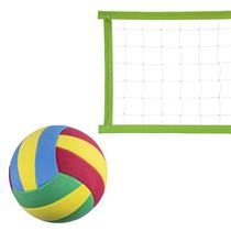Kit rede de vôlei colorido 5 metros verde + bola - Evo Sports