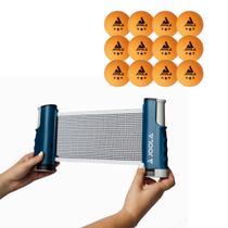 Kit Rede Retratil JOOLA para Tenis de Mesa + Bolas de Tenis de Mesa JOOLA Advanced ABS 40+