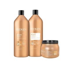 Kit Redken All Soft Shampoo 1000ml Condicionador 1000ml Máscara 500ml Kit Redken All Soft Shampoo 1000ml Condicionador 1000ml Máscara 500ml