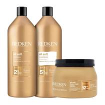 Kit redken all soft shampoo 1l condicionador 1l e mascara 500gr