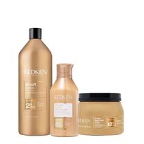 Kit Redken All Soft Shampoo 1L + Condicionador 300ml + Máscara 500ml (3 produtos)