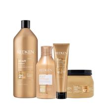 Kit Redken All Soft Shampoo Litro Condicionador Máscara G e Leave-in (4 produtos)