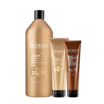 Kit Redken All Soft Shampoo Litro Máscara e Curls Hydramelt Leave-in (3 produtos)