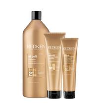 Kit Redken All Soft Shampoo Litro Máscara e Leave-in (3 produtos)
