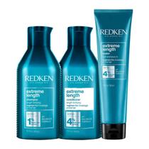 Kit redken extreme length shampoo 300ml+condicionador 300ml+sealer 150ml