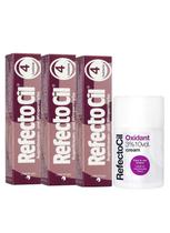 Kit Refectocil 3 Tinta + 1 Oxidante Creme N 4 Acaju