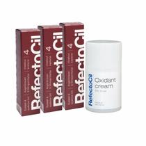 Kit Refectocil 3 Tinta + 1 Oxidante Creme N 4 Acaju