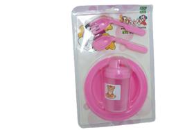 Kit Refeição 5 Peças - Rosa e Azul RCA