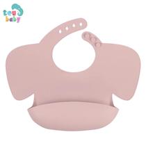Kit Refeição Alimentação Bebe Babador Talheres Prato Infantil Divertido Colorido Elefante Lilás Verde Azul Rosa