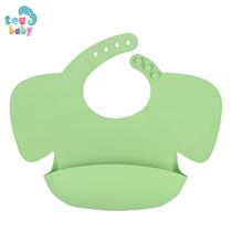 Kit Refeição Alimentação Bebe Babador Talheres Prato Infantil Divertido Colorido Elefante Lilás Verde Azul Rosa