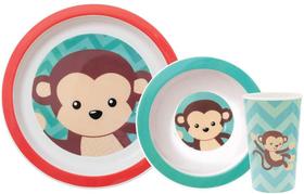 Kit Refeição Animal Fun Macaco 10735 - Buba Kit Refeição Animal Fun Macaco 10735 - Buba