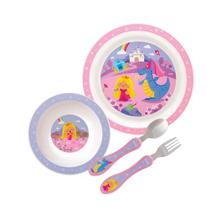 Kit Refeição Animal Fun Pratinho + Bowl + Talher - Princesa