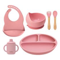 Kit Refeição Babador + Copo + Prato + Bowl + Talheres Buba Kit Refeição Babador + Copo + Prato + Bowl + Talheres Buba