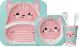 Kit Refeição Bambu - Gato - UN / 3 Kit Refeição Bambu - Gato - UN / 3