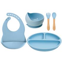 Kit Refeição Bebê Babador + Pratinho + Bowl + Talheres Buba