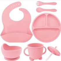 Kit Refeição Bebê Em Silicone 6 Peças