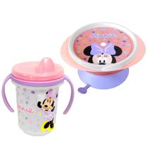 Kit Refeição Bebês Tigela método BLW e Copo Treinamento Minnie