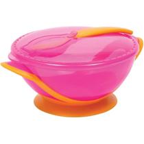 Kit Refeição Bowl e Colher com Ventosa Rosa Bebê Buba Kit Refeição Bowl e Colher com Ventosa Rosa Bebê Buba
