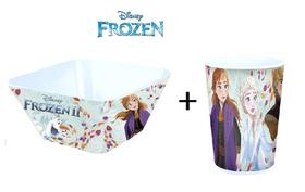 Kit Refeição com 2 Peças Tigela Quadrada + Copo de 300ml - Frozen