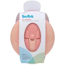 Kit refeicao com compartimento e talheres rosa buba Kit refeicao com compartimento e talheres rosa buba