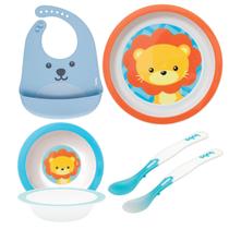 Kit Refeição com Pratinho Bowl Babador Pega Migalhas e Colher Termossensível Buba