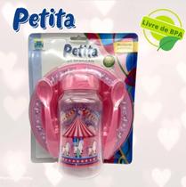 Kit Refeição Com Prato E Copo 270ml Rosa Premium Petita Kit Refeição Com Prato E Copo 270ml Rosa Premium Petita